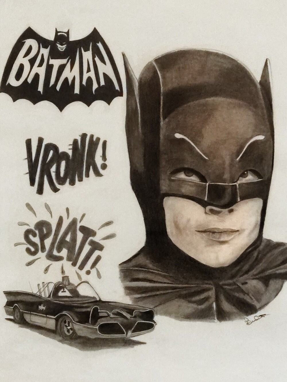 Batman Pencil Portrait - 8x10 Art Print